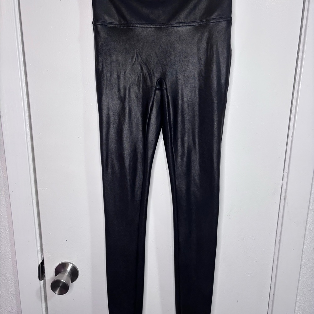 Spanx Faux Leather Leggings - Black Sz S